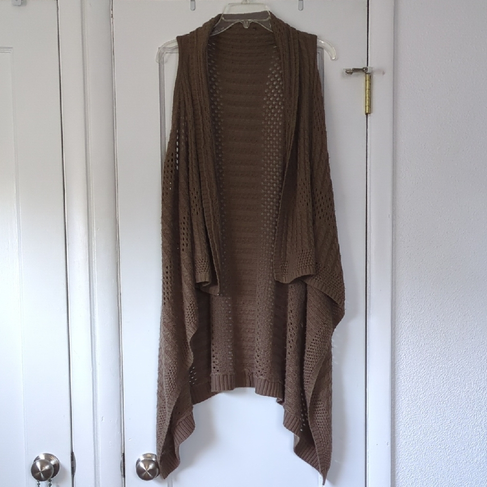 Brown Knit Cascade Sweater Vest